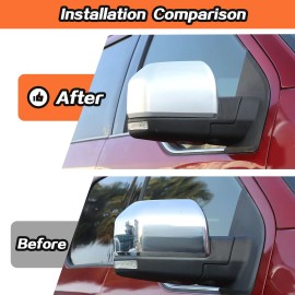Chero For 2015-2020 Ford F150 Truck Replacement Mirror Covers Cap Painted SILVER
