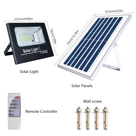 Uniontang UT Solar Outdoor Security Light - 87 LEDs, Equiv. 40W LED Flood Light, IP66 Waterproof with Remote Control, Auto Dusk to Dawn Sensor for Yard Porch Balcony