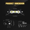 RIGIDON 2PCS 15W LED Light Bar with Wiring Harness kit,4Inch