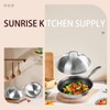 SUNRISE Heavy Duty Stainless Steel Wok Lid/Cover Dome (34cm), Fits