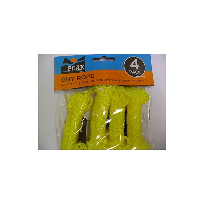 Set of 4 Tent Guy Ropes - Yellow for High
