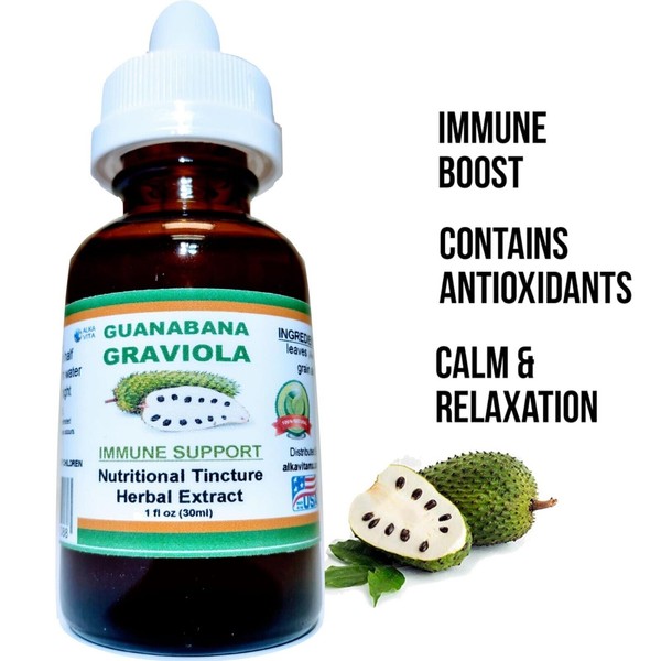 Immune Boost Antioxidant GUANABANA GRAVIOLA Herb Drops Concentrate By ALKAVITA