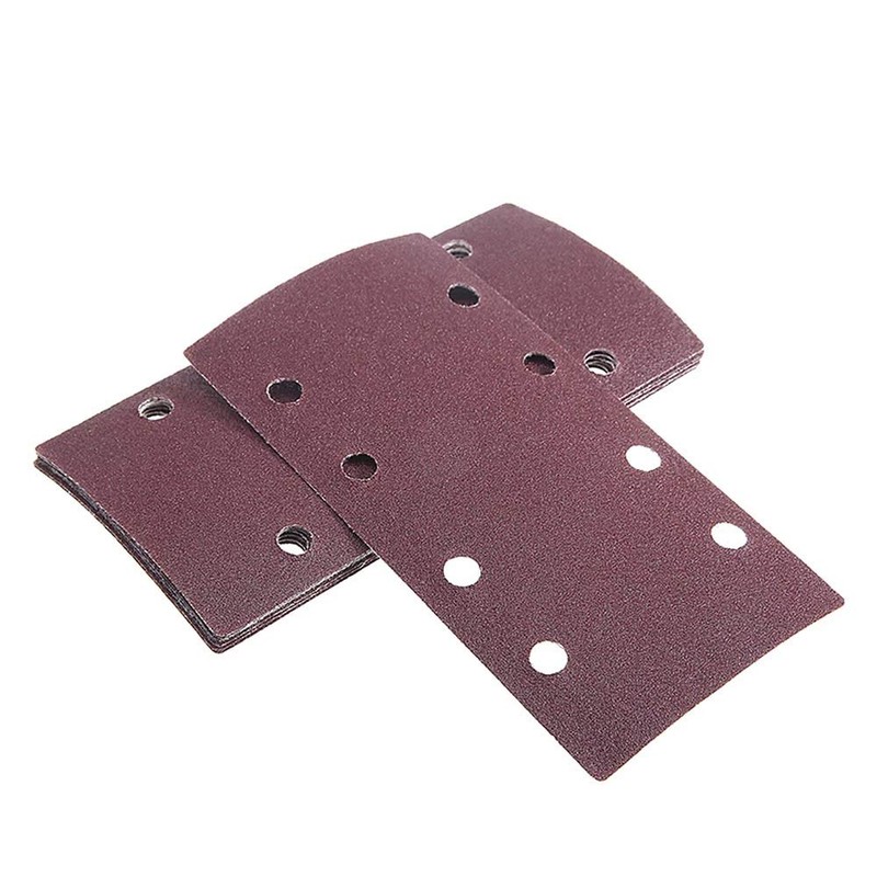 ExcInter 10PCS 93x185mm Sandpaper Sanding Paper 8 Holes Loop Sand