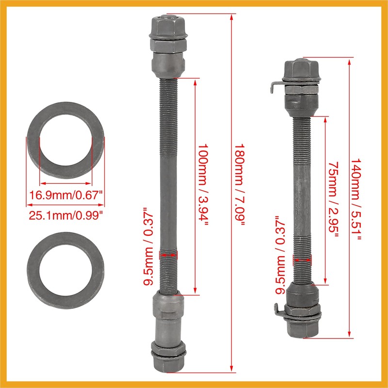 Partuto 1 Set 9.5mm Wheel Hub Axle Front Rear Axle