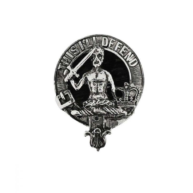 Art Pewter MacFarlane Clan Crest Sgian Dubh Thistle Top Bottle