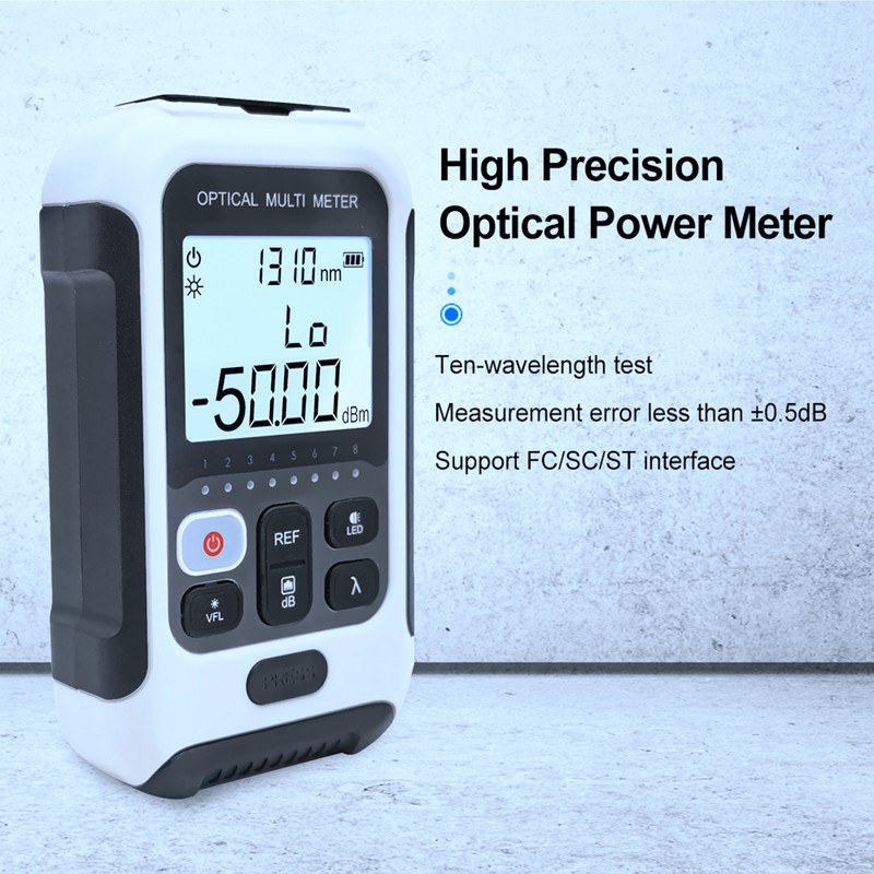 Multifunctional Optical Power Meter White High Accuracy Sensitive Fiber Tester