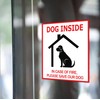 F5Xclusive Dog Inside Fire Safety Alert Sign Sticker, 4x5 Inches,