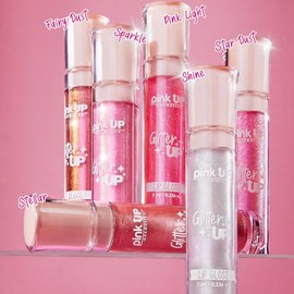 PINK UP  Glitter Up  Gloss  Labial  Brillo hidratante  Efecto Húmedo  Con glitter para labios  Glitters de larga duración  Acabado tornasol y...      
