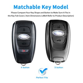 QBUC for Subaru Key Fob Cover with Keychain, Car Key Case Protector Fit for Subaru Crosstrek Forester Outback Ascent Impreza Legacy BRZ WRX Sti 4 Buttons (Red)