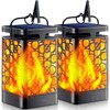 Solar Lantern, Metal, Flame, Solar Light, Waterproof, Outdoor, Hanging LED