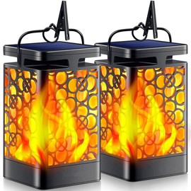 Solar Lantern, Metal, Flame, Solar Light, Waterproof, Outdoor, Hanging LED Solar Lantern, Landscape Lighting, For Patio, Garden, Dawn, Auto On/Off, Typhoon, Earthquake, Natural Disaster, Emergency