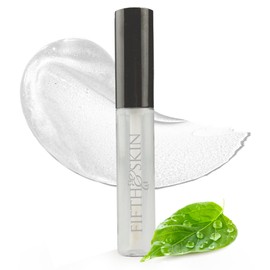 Fifth & Skin BOTANICAL LIP GLOSS Natural - 90% Organic - Gluten Free - Cruelty Free - Velvety Feel - Moisturizing Vitamin Rich (Clear Glaze)