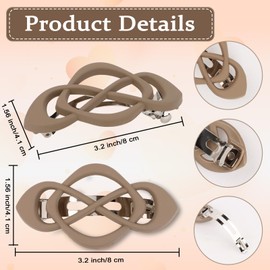 Amariver Hair Barrettes for Women 4packs Hair Clips French Barrette Khaki and Black Clip Stylish Accessories for Women Girls