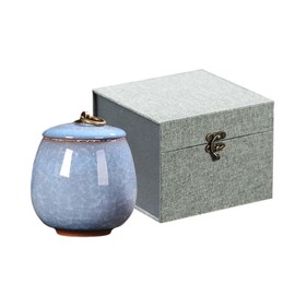 Small Urn for Human Ashes,Dog/Cat Ashes Urn,Forever in Our Hearts,Small Keepsake Ashes Box,Human and Velvet Box for Pet Memorabilia,Mini Funeral Cremation Urns(Blue)