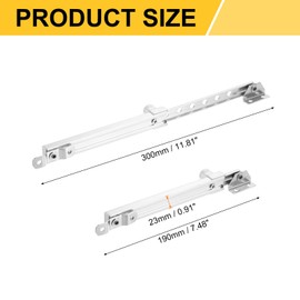 uxcell 1Pcs 300mm Casement Stay Window Latch, Stainless Steel Casement Window Stays, Adjustable Friction Stay Hinges Window Brace, Spray Silver