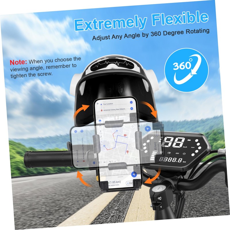 LALAFINA Motorcycle Phone Holder with Sunshade Design Rear Mirror Phone