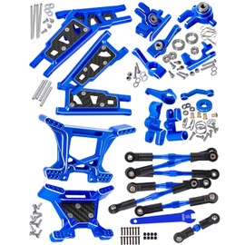 RCMYou Upgrades Part for 1/10 Rustler 4x4 VXL/Rustler 4x4,Alloy Turnbuckles Camber Links,Suspension Arm,Caster Block,Steering Blocks,Rear Stub Axle Carriers,Steering Bellcranks,Shock Tower,Navy Blue