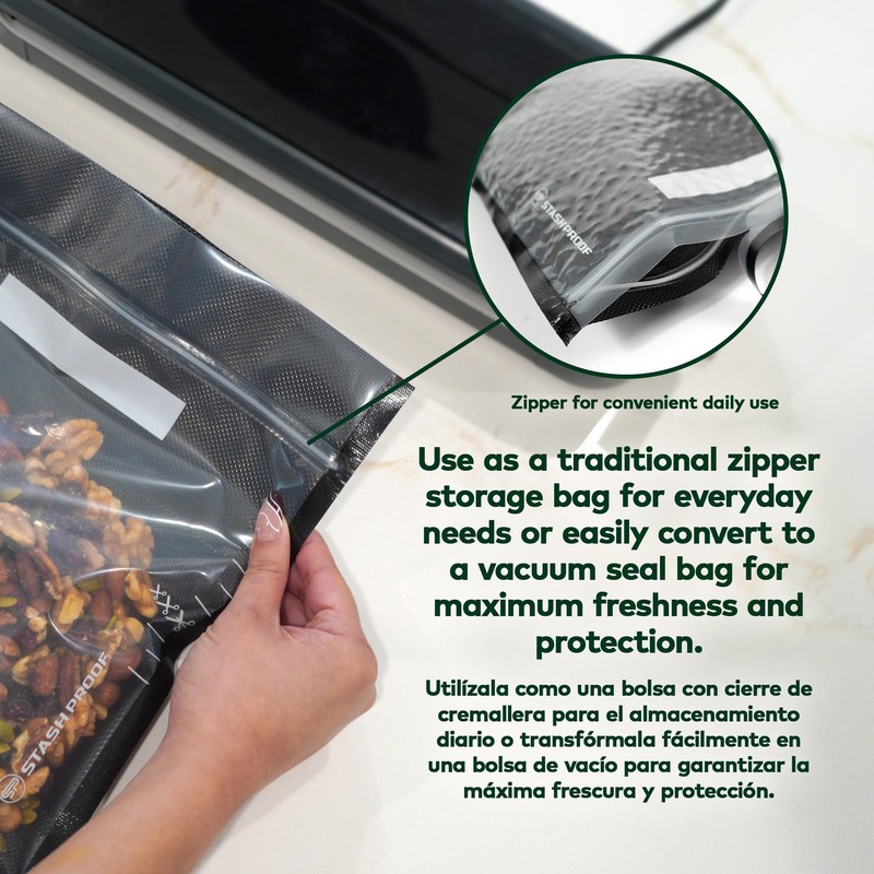 Stash Proof 11" x 12" Recloseable Zip Storage Vacuum Seal