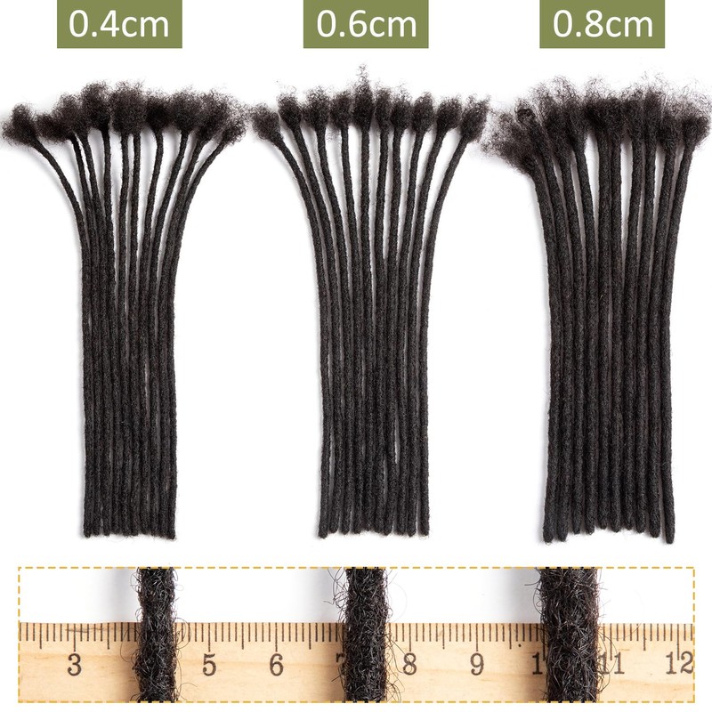 Originea Dreadlock Human Hair Extensions for Women/Men, 0.6 cm Thick,