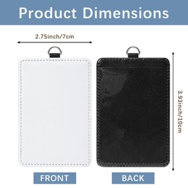14pcs Sublimation id Badge Holder Blanks Bulk Heat Transfer Print Waterproof Name Tags Blank pu Leather ID Card Sublimation Card Holder