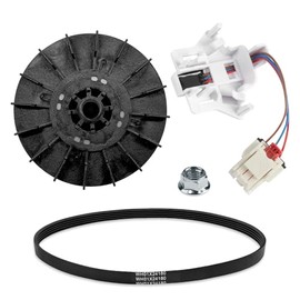 WH03X32158 Washer Speed Sensor&WH03X32217 1/2 HP Motor Pulley (with Nut) &WH01X24180 Drive Belt Compatible with GE & Hotpoint Replaces WH12X25294 PS16619248 AP7020336 GTW335ASN1WW GTW465ASN9WW