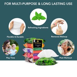 Body Prescription Makeup Remover Wipes - Bulk Pack for Easy Removal Gentle Cleansing Mint Rosehip Vitamin C Lavender & Coconut Mint Rosehip Vitamin C / 바디 처방 메이크업 리무버 물티슈 - 간편한 제거를 위한 벌크 팩 순한 클렌징 민트 로즈힙 비타민 C 라벤더 & 코코넛 Mint Rosehip Vitamin C