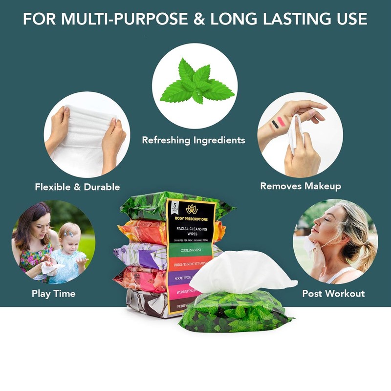 Body Prescription Makeup Remover Wipes - Bulk Pack for Easy