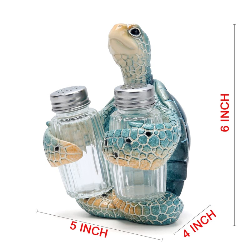 Hodao Sea Turtle With Salt and Pepper Shaker Figurines Decorations