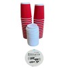 50 Piece Set – 25 ct 8 oz Red Ripple Coffee Cups + 25 Lids & Handpainted Coaster | Gobelets Rouges 8 oz (25) + Couvercles (25) + Dessous-de-verre PaLiSoL CREATiONS