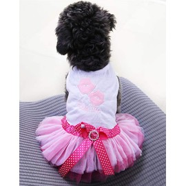 PIXRIY Dog Dress Tutu Skirt Princess Puppy Dress Vest Cute Spring Summer Pet Clothes Apparel for Small Dogs and Cats