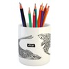 Lunarable Japanese Pencil Pen Holder, Pattern of Hand Drawn Koi