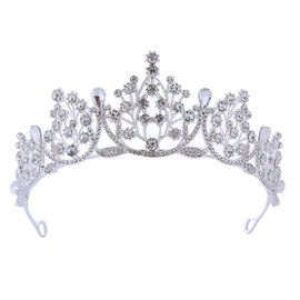 Crowns for Adults, Silver Rhinestone Women Tiaras and Crowns for Kids Birthday Tiara Princess Queen Crown for Girls Fancy Dress Bridal Wedding Tiara