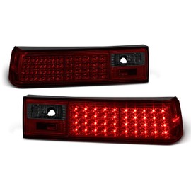 For 1987-1993 Mustang GT LX SVT Cobra Red Smoked Full LED Tail Brake Lamp Left+Right Pair Replacement