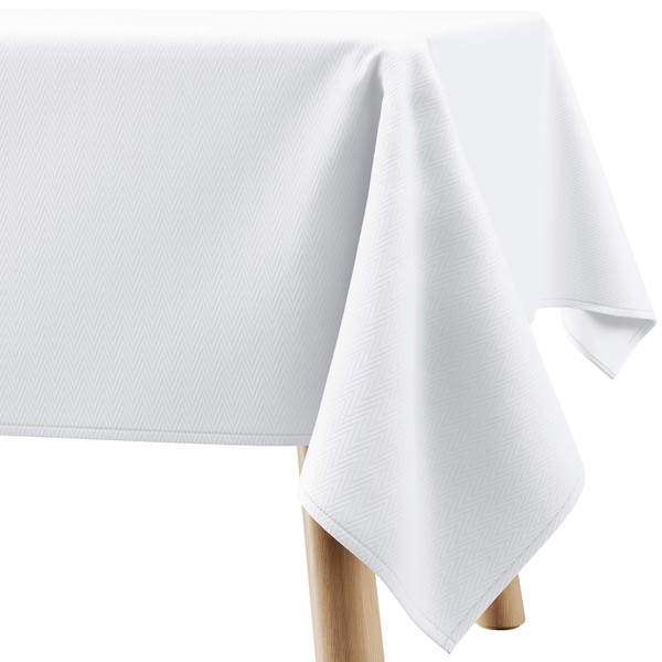 Filumi Tablecloth 140 x 280 cm White Washable for Indoor