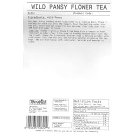 Wild Pansy (Violet, Viola tricolor, Heartsease) Tea (25 tea bags, ZIN: 510822)