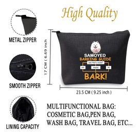 Samoyed Dog Cosmetic Make up Bag Samoyed Barking Guide was That A Noise Dog Breed Bark Gift Samoyed Lover Gift (Samoyed Barking Bag CA)