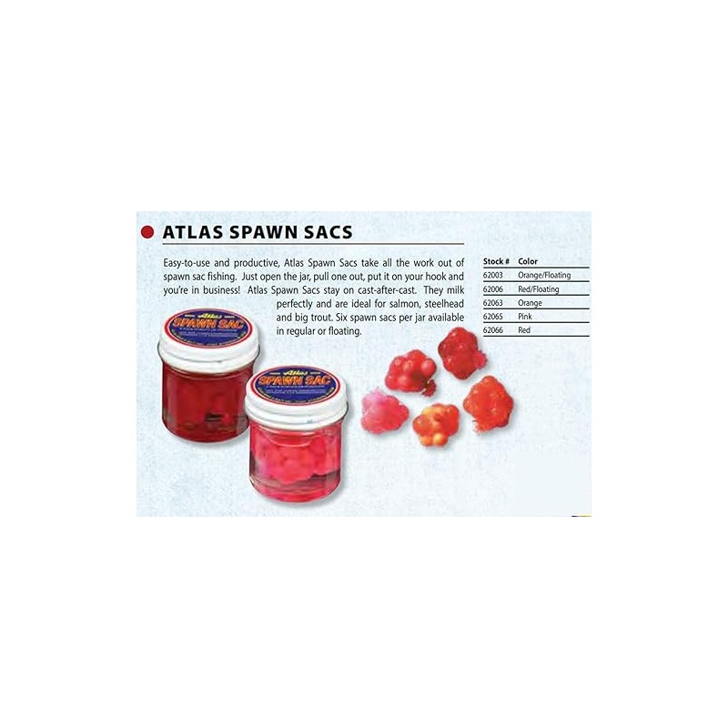 Atlas Mike's Spawn Sack Salmon Fishing Bait Eggs (6 Sacks