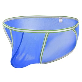 ZAIGGUT - Calzoncillos transparentes para hombre, de malla, talle bajo, transpirable, sexy, ropa interior de moda para hombre, 1*Azul, X-Large