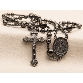 Sinai Rosaries Gun Metal World War I Seven Sorrow Original Solid Stainless Steel Rosary Beads Catholic