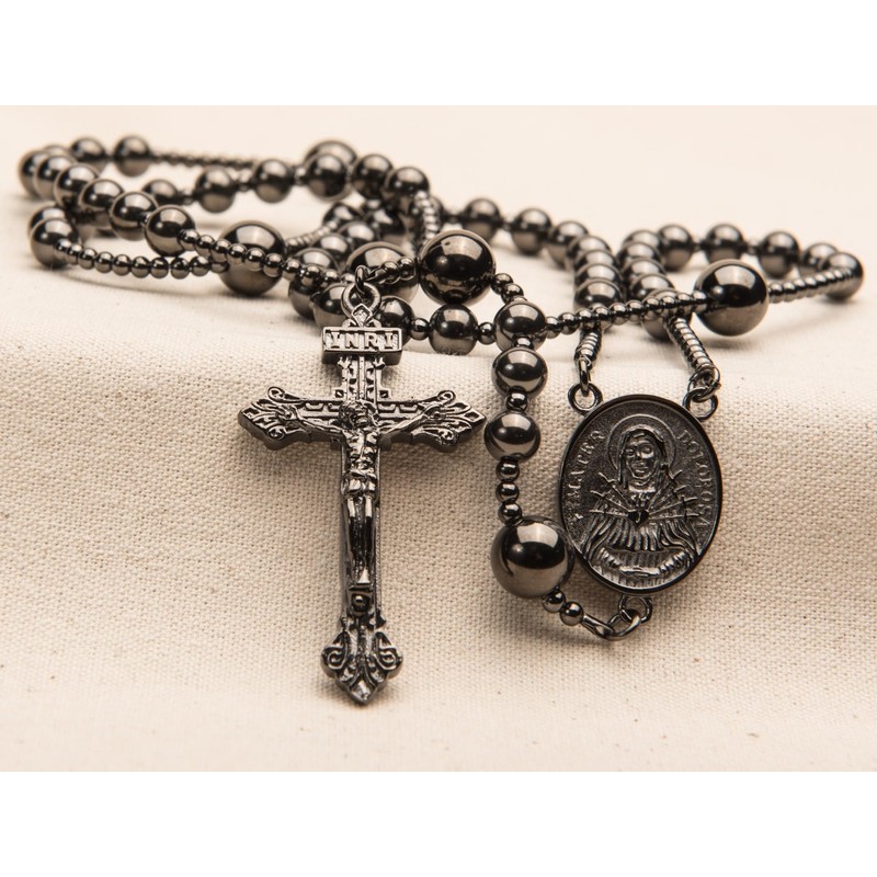 Sinai Rosaries Gun Metal World War I Seven Sorrow Original