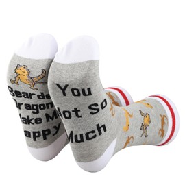 PXTIDY Bearded Dragon Socks Lizard Gift Gecko Lizard Novelty Socks Bearded Dragon Mom Lizard Reptile Lover Gifts