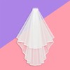 Audaisyly Bridal Veil White Wedding Veils Women's Satin Edge Tulle