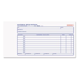 Rediform 1L114 Material Requisition Book 4 1/4 x 7 7/8 Two-Part Carbonless 50-Set Book