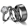 CEJUG 2Ct 18k Black Gold Wedding Ring Sets for Women