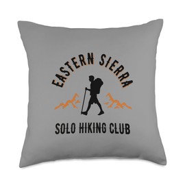 Eastern Sierra Solo Hiking Club California Mountain Trail Throw Pillow