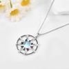 POPLYKE 925 Sterling Silver Moonstone Necklace for Women Sun Necklace
