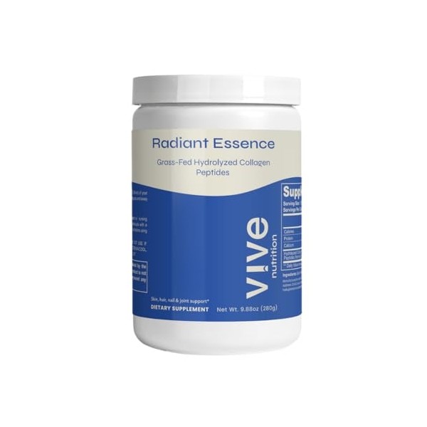 Radiant Essence Grass Fed Hydrolyzed Collagen Peptides Powder, Supports Hair,