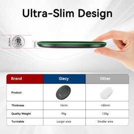 Giecy Ultra Slim Undetectable Mouse Mover, Mouse Jiggler with Adjustable Interval Timer & Breathing Light, Simulates Realistic Mouse Movement for Keeping Computer Laptop Active Office Home Remote Work
