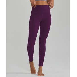 ALONG FIT Women's Purple High Waisted Yoga Pants with Pockets, Buttery Soft, Squat Proof, Compression Leggings for Women, Workout, Casual, All Seasons
