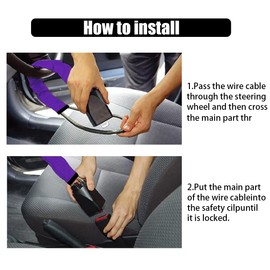 CGEAMDY Steering Wheel Lock for Car, Brake Pedal Clutch Lock, Universal Anti-Theft Protection, Sturdy Lock for Car, Truck, SUV Security with 2 Keys (Purple)